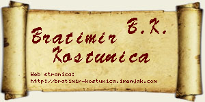 Bratimir Koštunica vizit kartica